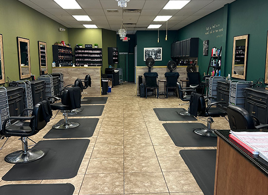 View of waiting area and products